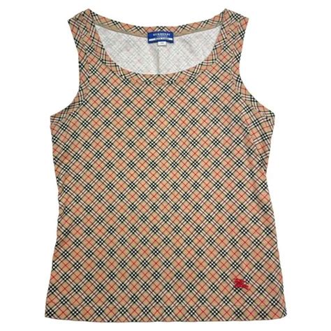 Vintage Burberry Blue Label signature nova check plaid print tank 